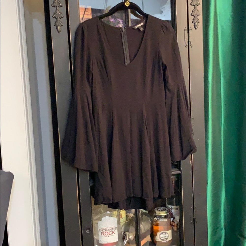 Express fitted black mini dress